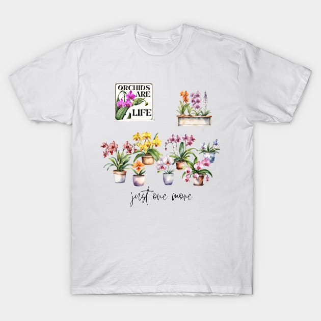 Just One More Orchid T-Shirt by Doodle and Things